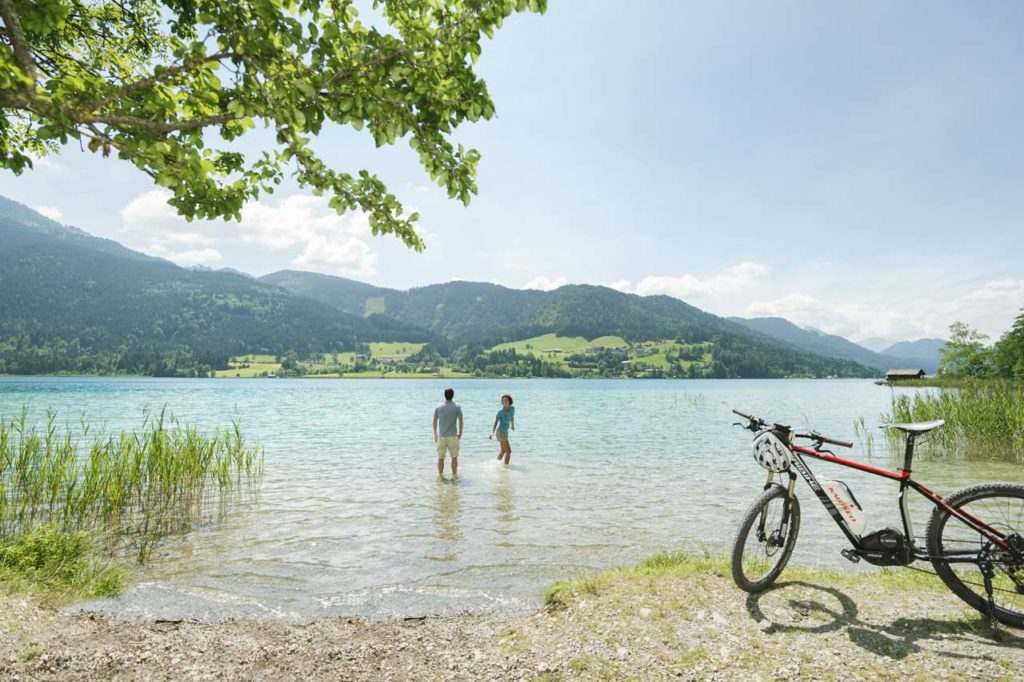 Abkühlung im Weissensee nach Fahrradtour