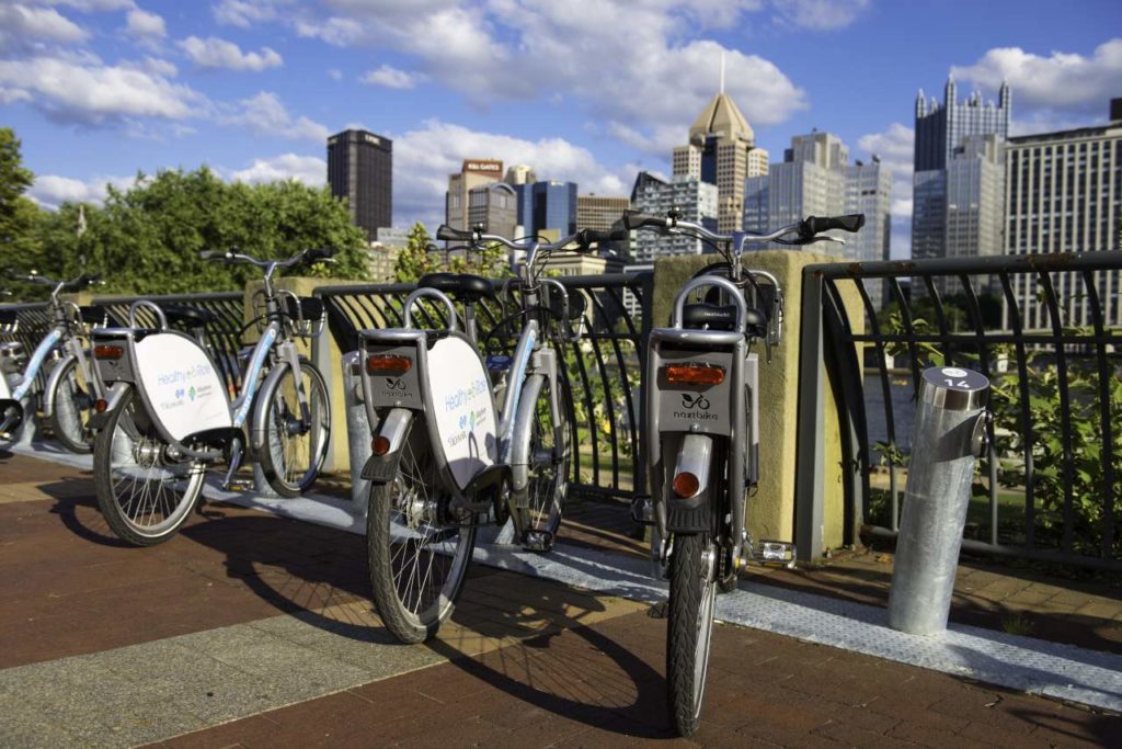 Öffentliche Fahrradverleihstation in Pittsburgh