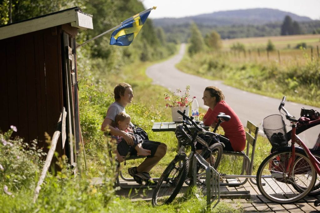 Hütte Karls Kabyss am Klarälvs-Bahn-Radweg