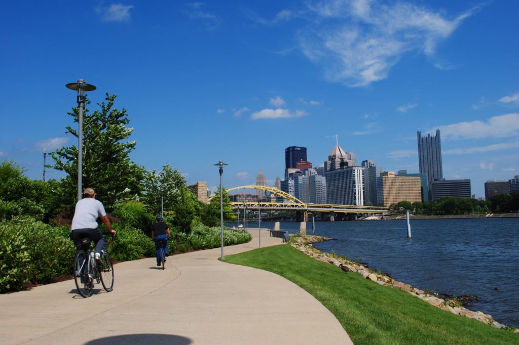 Gut ausgebaute Fahrradwege in Pittsburgh