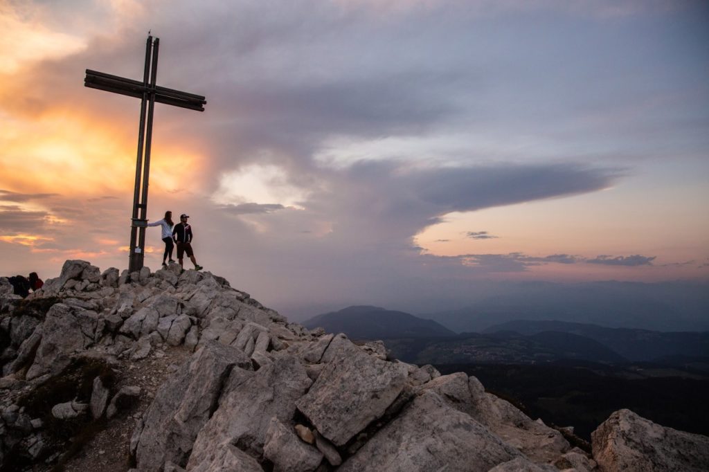 Sonnenuntergang Gipfelkreuz Weißhorn