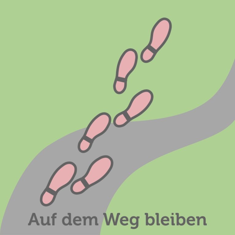 Piktogramm Auf dem Weg bleiben