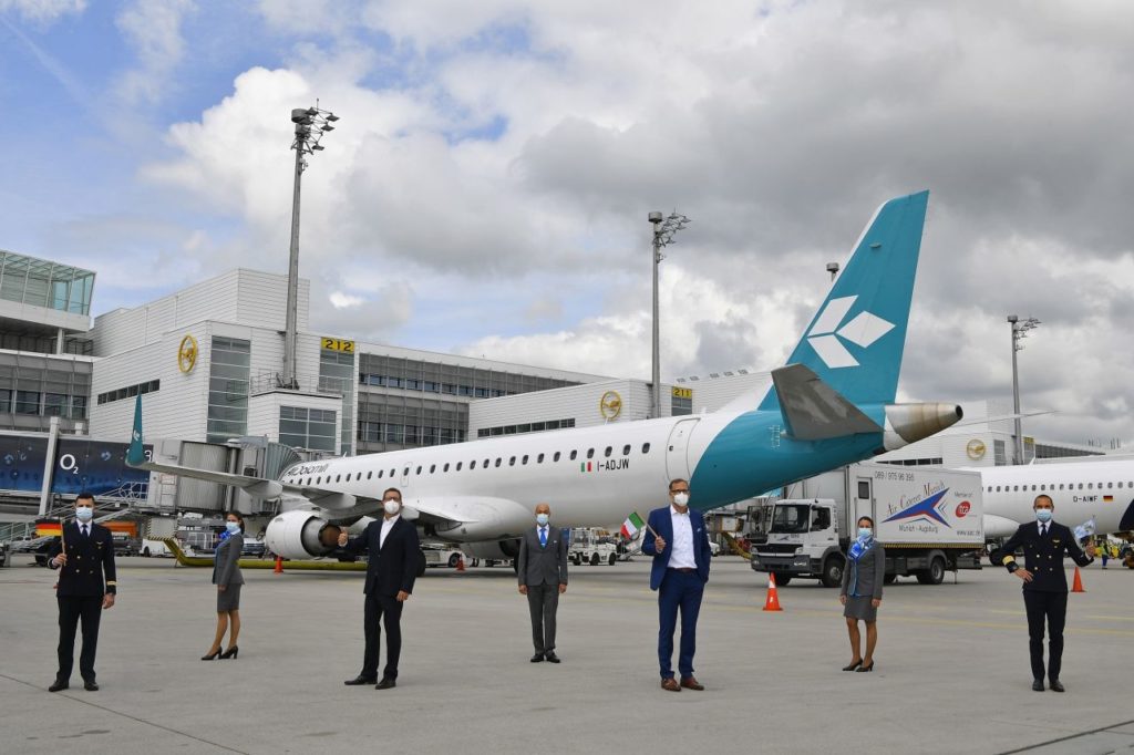 Air Dolomiti Erstflug München Mailand