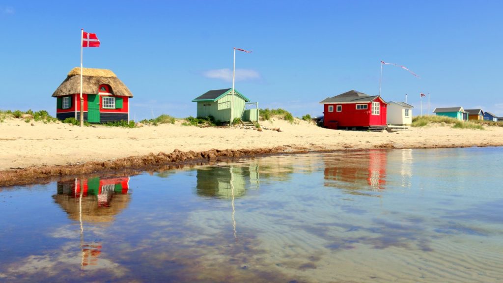 Badehäuschen auf der Insel Ærø