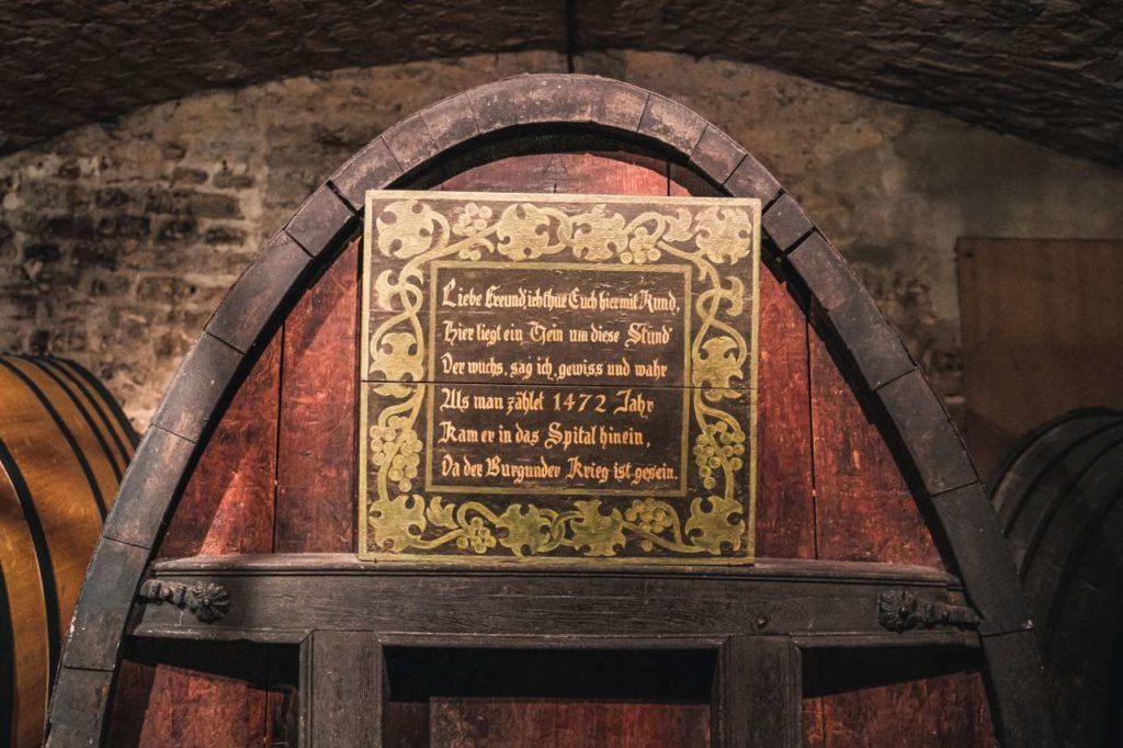 Weinfass aus 1472 Hospizkellerei Straßburg