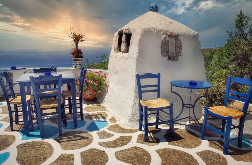 Taverne auf Kreta bei Sonnenuntergang