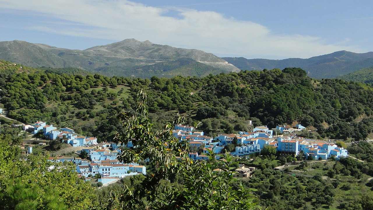 Júzcar Andalusien blaues Dorf
