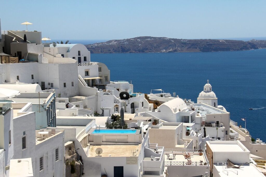 Fira Santorin Meerblick