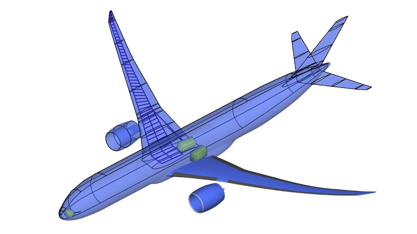 Flugzeugflügel der Zukunft Außengeometrie und Innenstruktu