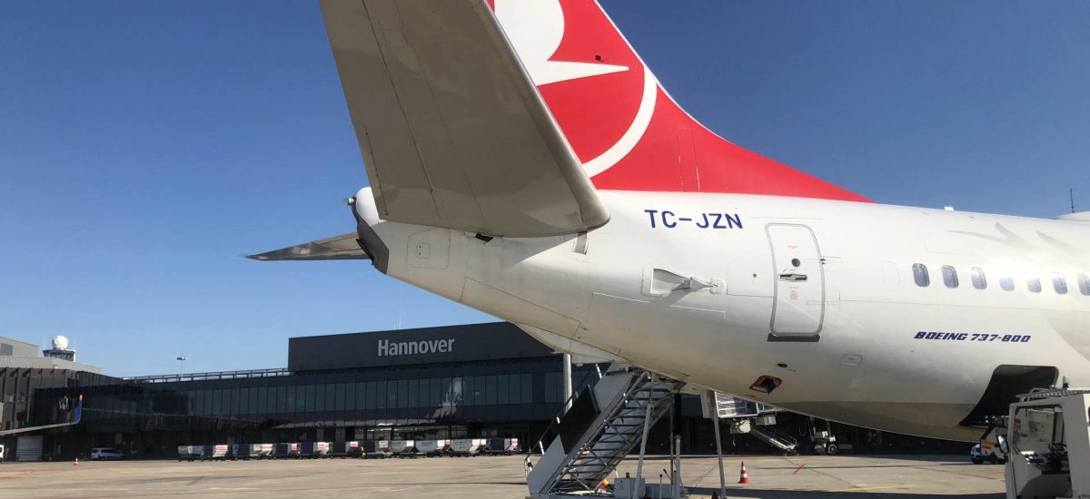 AnadoluJet Boeing 737 erste Abfertigung Terminal C Flughafen Hannover