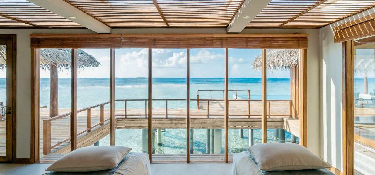 Anantara Kihavah Maldives Ausblick Overwater Spa