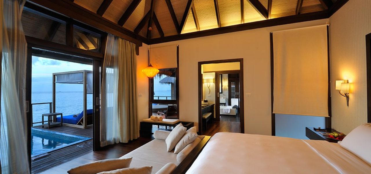 Coco Bodu Hithi Schlafzimmer mit Meerblick