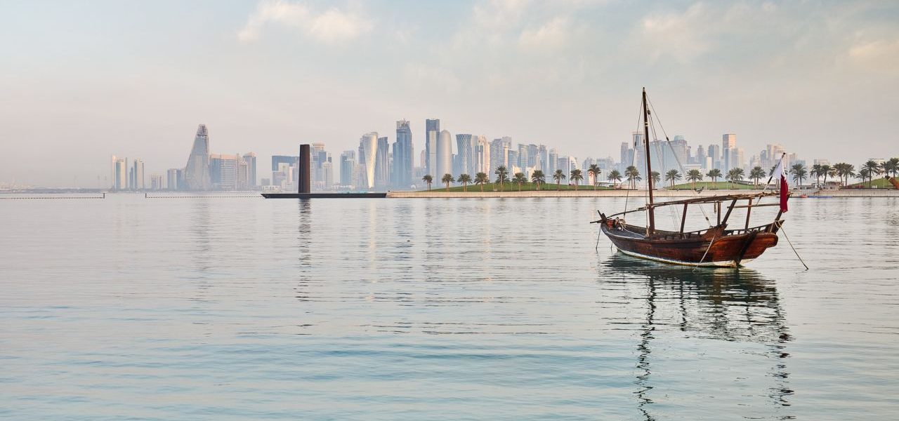 Dhow Boat Skyline Doha