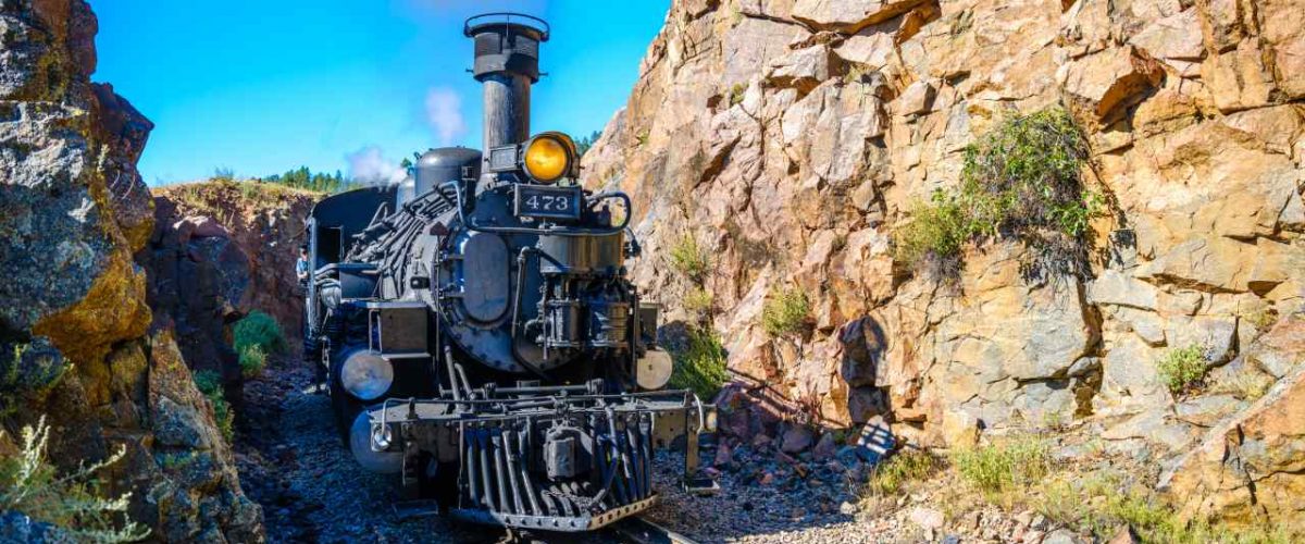 Historischer Durango Train fährt mit der Zeit
