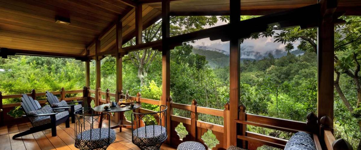 Punakha River Lodge Terrasse Ausblick